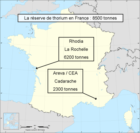 Carte France Thorium